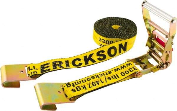 Erickson Manufacturing - 50' Long x 2" Wide, 10,000 Lb Basket Capacity, Polyester & Steel Web Sling - Yellow - USA Tool & Supply