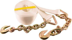 Erickson Manufacturing - 25' Long x 2" Wide, 10,000 Lb Basket Capacity, Polyester Blend Web Sling - White - USA Tool & Supply