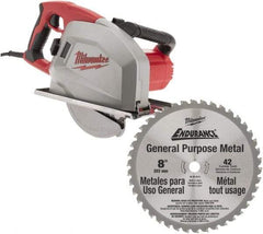 Milwaukee Tool - 13 Amps, 8" Blade Diam, 3,700 RPM, Electric Circular Saw - 120 Volts, 1.75 hp, 15' Cord Length, 5/8" Arbor Hole, Right Blade - USA Tool & Supply