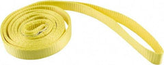 Erickson Manufacturing - 8' Long x 1" Wide, 2,100 Lb Vertical Capacity, Polyester Web Sling - 1,680 Lb Choker Capacity, Yellow - USA Tool & Supply