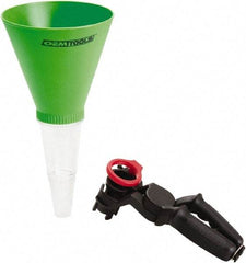 OEM Tools - 16 oz Capacity Plastic Funnel with Clamp - 3-3/4" Straight Spout, Green & Clear - USA Tool & Supply