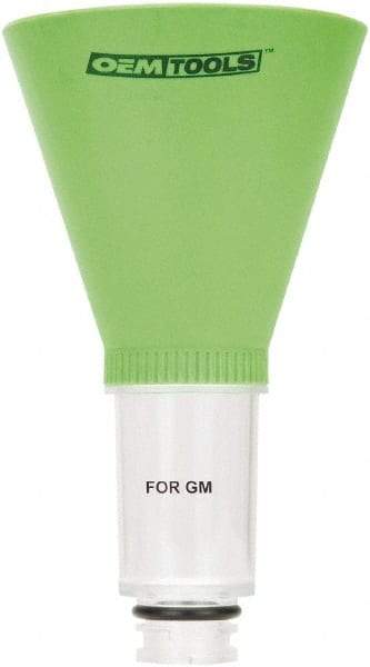 OEM Tools - 16 oz Capacity Plastic Funnel - 5" Mouth OD, 3-3/4" Straight Spout, Green & Clear - USA Tool & Supply