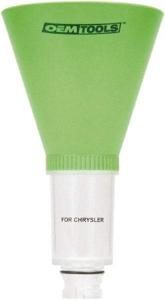 OEM Tools - 16 oz Capacity Plastic Funnel - 5" Mouth OD, 3-3/4" Straight Spout, Green & Clear - USA Tool & Supply