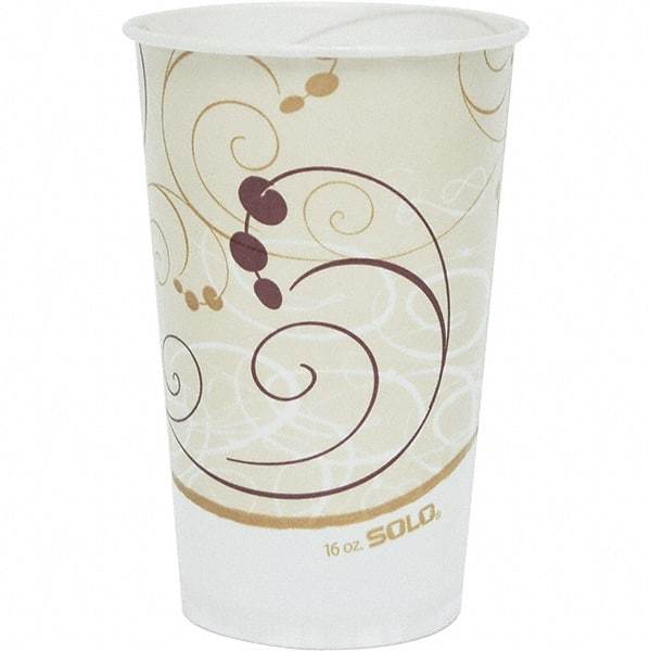 Solo - 16 oz Treated-Paper Cold Cups - White, Beige, Red - USA Tool & Supply