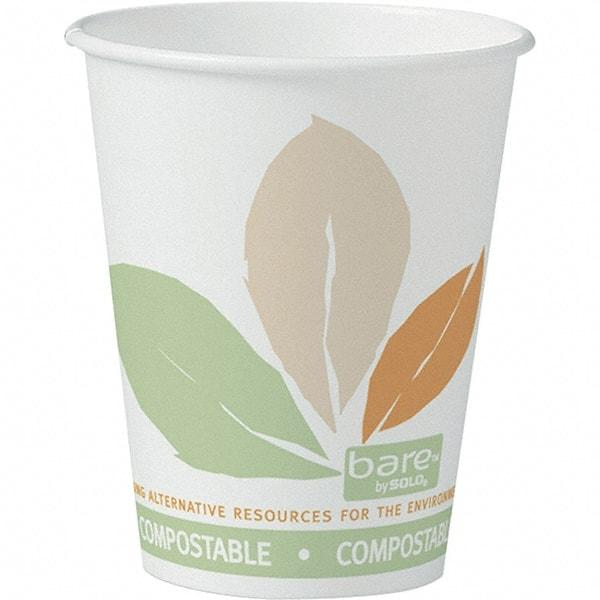 Solo - 8 oz Paper Hot Cups - White, Green, Orange - USA Tool & Supply