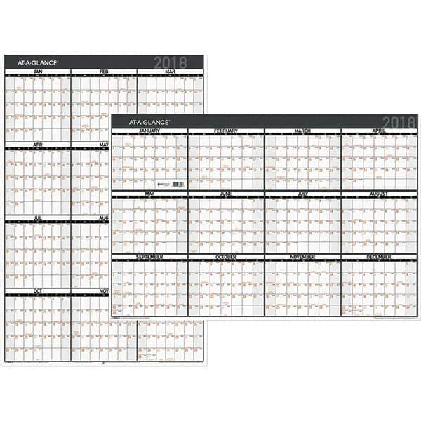 AT-A-GLANCE - 1 Sheet, 24 x 36", Erasable Wall Calendar - USA Tool & Supply