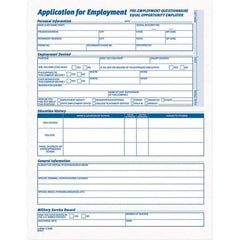 TOPS - 25 Sheet, 17 x 11", Employment Application Form - Purple & White - USA Tool & Supply