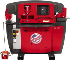 Edwards Manufacturing - 9-3/4" Throat Depth, 65 Ton Punch Pressure, 1-1/16" in 3/4" Punch Capacity Ironworker - 7-1/2 hp, 3 Phase, 460 Volts, 50" Wide x 60-1/4" High x 45" Deep - USA Tool & Supply