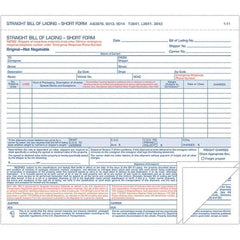 TOPS - 250 Sheet, 7-7/16 x 8-/2", Hazardous Material Short Forms - Blue & White - USA Tool & Supply