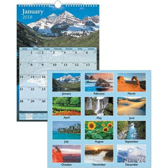 AT-A-GLANCE - 12 Sheet, 12 x 17", Wall Calendar - Scenic - USA Tool & Supply