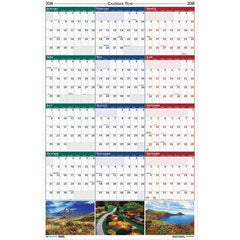 House of Doolittle - 1 Sheet, 24 x 37", Erasable Wall Calendar - Earthscapes Nature - USA Tool & Supply