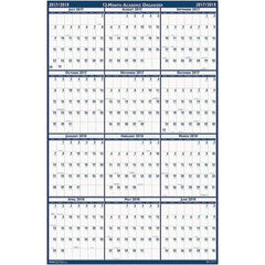 House of Doolittle - 1 Sheet, 24 x 37", Erasable Wall Calendar - Blue & Gray - USA Tool & Supply