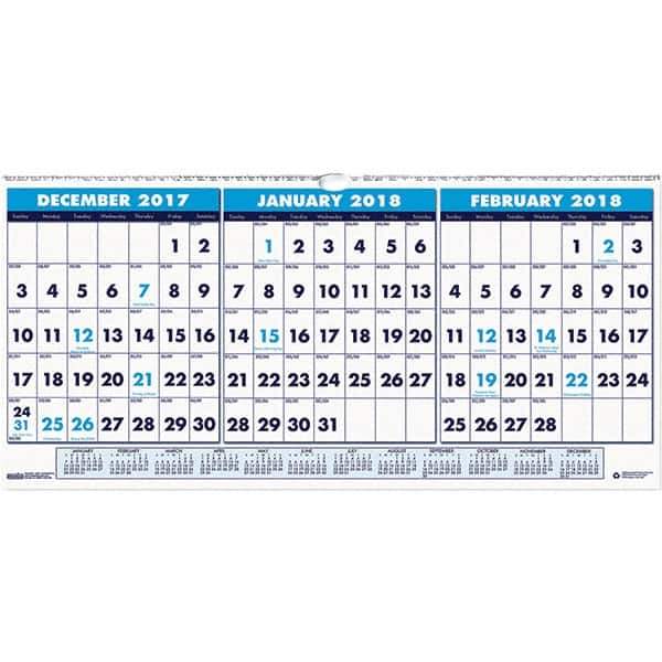 House of Doolittle - 4 Sheet, 23-1/2 x 12", Wall Calendar - USA Tool & Supply