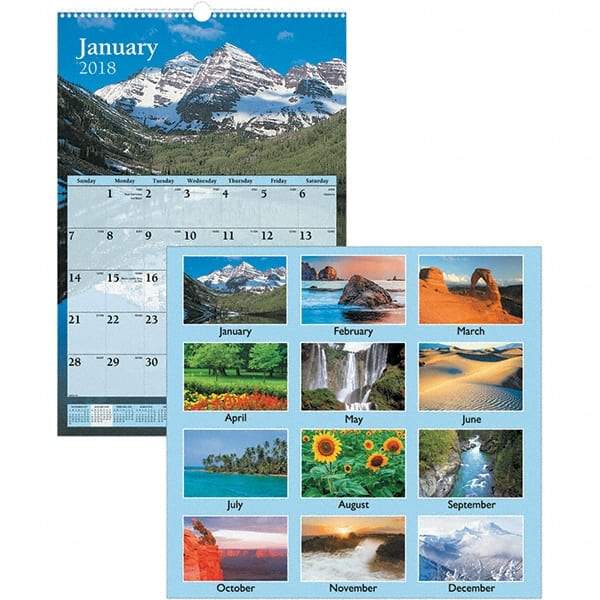 AT-A-GLANCE - 12 Sheet, 15-1/2 x 22-3/4", Wall Calendar - Scenic - USA Tool & Supply