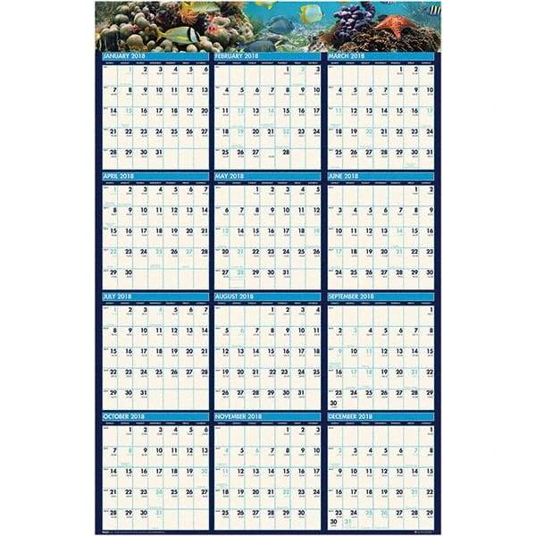 House of Doolittle - 1 Sheet, 24 x 37", Erasable Wall Calendar - USA Tool & Supply