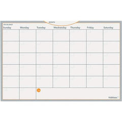 AT-A-GLANCE - 12 Sheet, 18 x 12", Erasable Wall Calendar - Gray, White & Orange - USA Tool & Supply