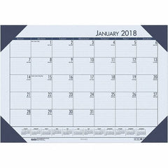 House of Doolittle - 12 Sheet, 22 x 17", Desk Pad Calendar - Ocean Blue - USA Tool & Supply