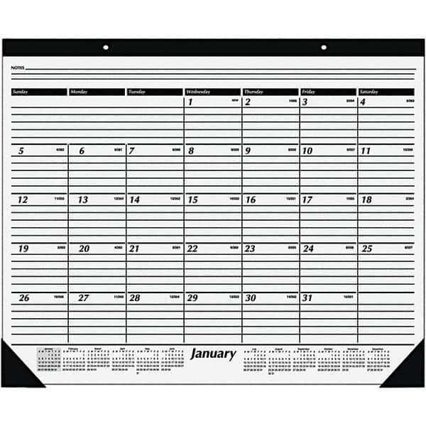 AT-A-GLANCE - 12 Sheet, 24 x 19", Desk Pad Calendar - White - USA Tool & Supply