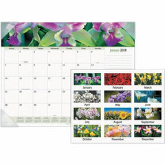 AT-A-GLANCE - 12 Sheet, 22 x 17", Desk Pad Calendar - Floral - USA Tool & Supply