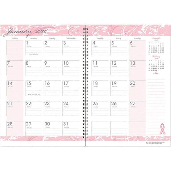 House of Doolittle - 24 Sheet, 7 x 10", Monthly Planner - Pink - USA Tool & Supply