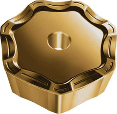 Walter - XNHF070508 D57 Grade WKP35G Carbide Milling Insert - TiAlN/TiN Finish, 5.8mm Thick, 14.5mm Inscribed Circle, 0.8mm Corner Radius - USA Tool & Supply
