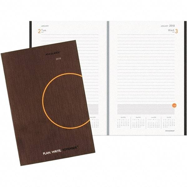 AT-A-GLANCE - 12 Sheet, 6 x 9", Planning Notebook - Dark Gray & Orange - USA Tool & Supply