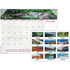 AT-A-GLANCE - 12 Sheet, 22 x 17", Desk Pad Calendar - Landscapes - USA Tool & Supply