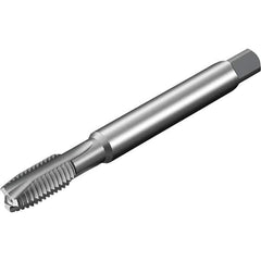 Sandvik Coromant - 3 Flute, AlCrN Finish, Powdered Metal High Speed Steel Spiral Point Tap - Plug Chamfer, 18mm Thread Length, 8mm Shank Diam, 4H Class of Fit - Exact Industrial Supply