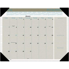 AT-A-GLANCE - 12 Sheet, 22 x 17", Desk Pad Calendar - Buff - USA Tool & Supply