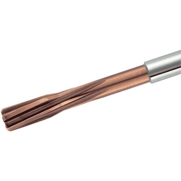 Iscar - 12mm Solid Carbide 6 Flute Chucking Reamer - Helical Flute, 12mm Straight Shank, 85mm Flute Length, 130mm OAL - USA Tool & Supply