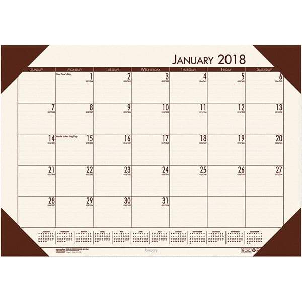 House of Doolittle - 12 Sheet, 22 x 17", Desk Pad Calendar - Moonlight Cream - USA Tool & Supply