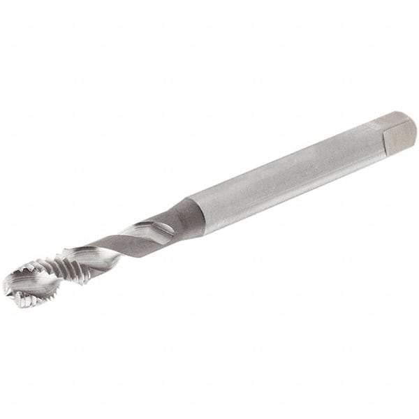 Iscar - 1/2-20 UNF 3 Flute 2B Modified Bottoming Spiral Flute Tap - Cobalt, TiN Finish, 100mm OAL, Right Hand Flute, Right Hand Thread, Series TPS UNF - USA Tool & Supply
