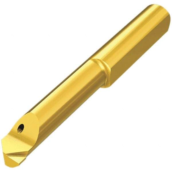 Iscar - 1.5mm Min Bore Diam, 0.1mm Max Bore Depth, 4mm Shank Diam, Corner Radius & Profile Boring Bar - 0.001" Corner Radius, Right Hand Cut, Solid Carbide, TiCrVN Finish - Exact Industrial Supply