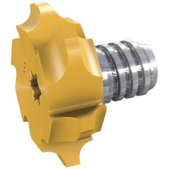 Iscar - MM GRIT Grade IC528 Carbide Double-Sided Corner Rounding Milling Tip Insert - TiCN/TiN Finish, 6 Flutes, 27.7mm Cutting Diam, 7.7mm Extension - USA Tool & Supply