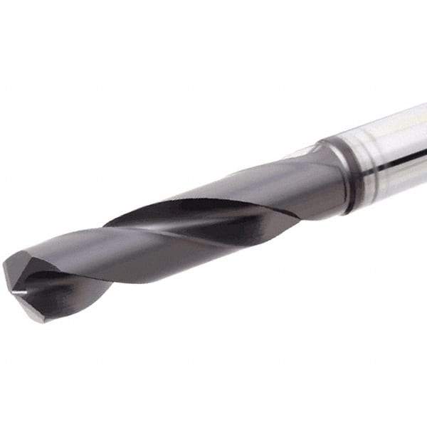 Iscar - 11.8mm 140° Solid Carbide Jobber Drill - TiAlN Finish, Right Hand Cut, Spiral Flute, Straight Shank, 118mm OAL, Standard Point - USA Tool & Supply