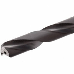 Iscar - 9.5mm 140° Solid Carbide Jobber Drill - TiAlN Finish, Right Hand Cut, Spiral Flute, Straight Shank, 103mm OAL, Standard Point - USA Tool & Supply