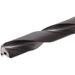 Iscar - 10.5mm 140° Solid Carbide Jobber Drill - TiAlN Finish, Right Hand Cut, Spiral Flute, Straight Shank, 102mm OAL, Standard Point - USA Tool & Supply
