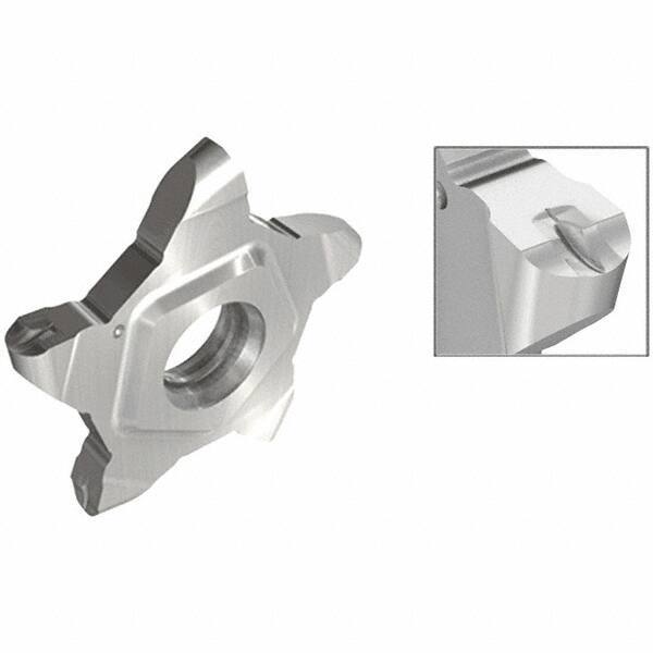 Iscar - 24N400PENTA Grade IC908, 4mm Cutting Width Carbide Grooving Insert - 6.25mm Max Depth of Cut, 2mm Corner Radius, TiAlN Finish - USA Tool & Supply