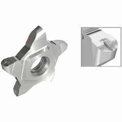 Iscar - 24N400PENTA Grade IC908, 4mm Cutting Width Carbide Grooving Insert - 6.25mm Max Depth of Cut, 2mm Corner Radius, TiAlN Finish - USA Tool & Supply