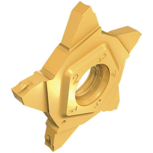 Iscar - 24N398PENTA Grade IC908, 3.98mm Cutting Width Carbide Grooving Insert - 6.2mm Max Depth of Cut, 0.2mm Corner Radius, TiAlN Finish - USA Tool & Supply