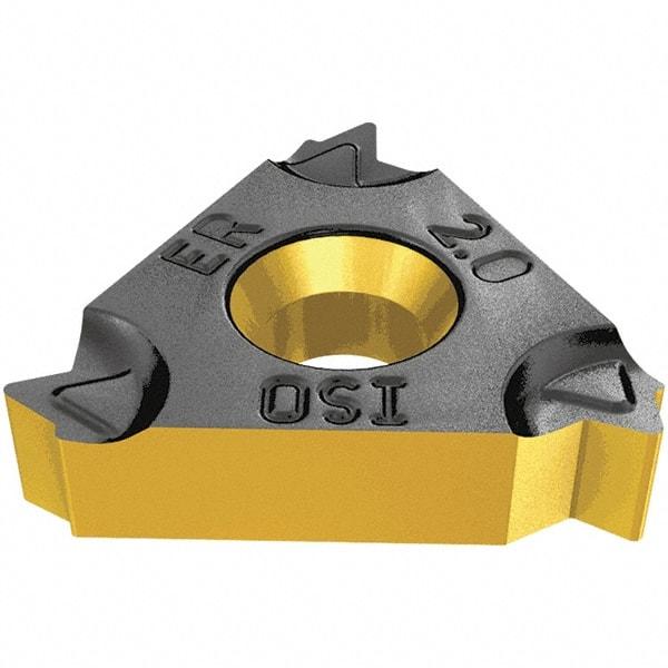 Iscar - 16EL External Left Hand ISO Laydown Threading Insert - Grade IC908, TiAlN Coated Carbide, 9.52mm Inscribed Circle - USA Tool & Supply