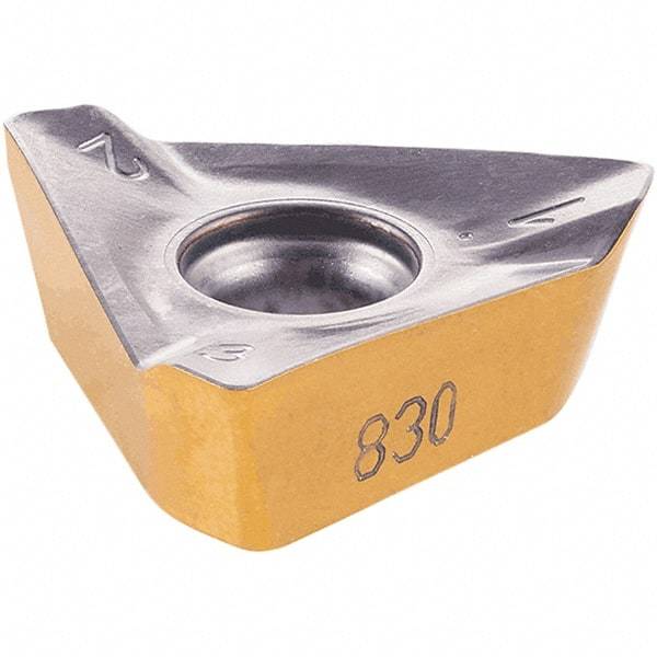 Iscar - HM390 TDKT1907 PDTR Grade IC808 Carbide Milling Insert - TiAlN/AlTiN/TiN Finish, 0.276" Thick, 14mm Inscribed Circle, 0.79mm Corner Radius - USA Tool & Supply