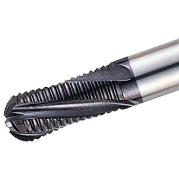 Iscar - 8mm Diam, 16mm LOC, 3 Flute Solid Carbide Roughing Ball End Mill - TiAlN Finish, 63mm OAL, 8mm Shank Diam, Single End, 20° Helix - USA Tool & Supply