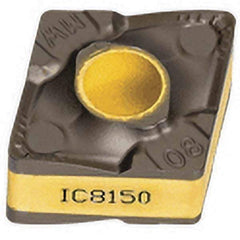 Iscar - CNMX341 M3MW Grade IC6015 Carbide Turning Insert - TiCN/Al2O3/TiN Finish, 80° Diamond, 9.52mm Inscr Circle, 4.4mm Thick, 0.4mm Corner Radius - USA Tool & Supply