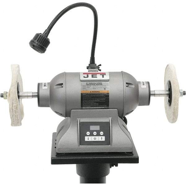 Jet - 8" Wheel Diam x 1/2" Wheel Width, 1 hp Buffer - 5/8" Arbor Hole Diam, 3 Phase, 3,600 Max RPM, 115 Volts - USA Tool & Supply