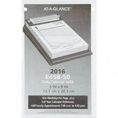 AT-A-GLANCE - 312 Sheet, 5 x 8", Calendar Refill - White - USA Tool & Supply