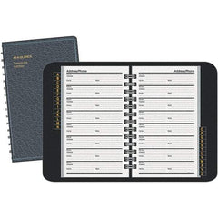 AT-A-GLANCE - 100 Sheet, 4-7/8 x 8", Telephone/Address Book - Black - USA Tool & Supply