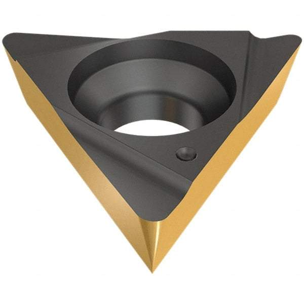 Iscar - TPGX220 L Grade IC520N Carbide Turning Insert - TiCN/TiN Finish, 60° Triangle, 6.35mm Inscr Circle, 3.18mm Thick, 0.2mm Corner Radius - USA Tool & Supply