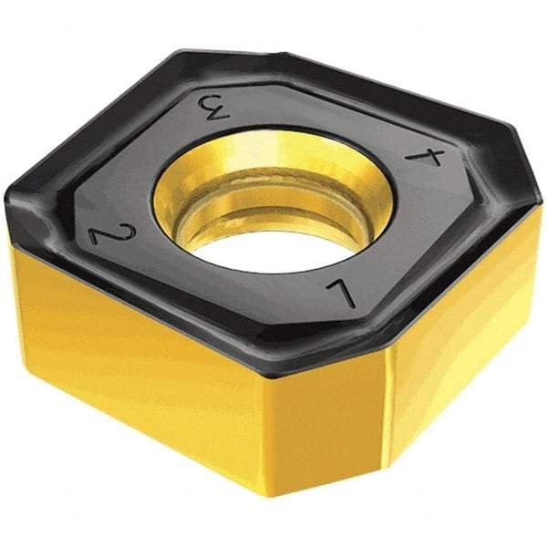 Iscar - S845 SNMU1806 MM Grade IC830 Carbide Milling Insert - TiAlN/AlTiN/TiN Finish, 7mm Thick, 18.8mm Inscribed Circle, 1mm Corner Radius - USA Tool & Supply