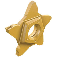 Iscar - 24R200PENTA C Grade IC1008, 2mm Cutting Width Carbide Grooving Insert - 6mm Max Depth of Cut, Right Hand, 0.1mm Corner Radius, TiAlN/TiN Finish - USA Tool & Supply